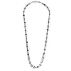 New Collana con rondelle in sodalite ed elementi in ematite Collane