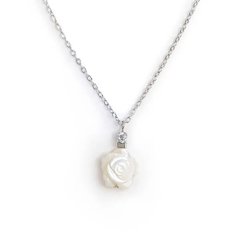 Best Collana con rosa in madreperla Collane