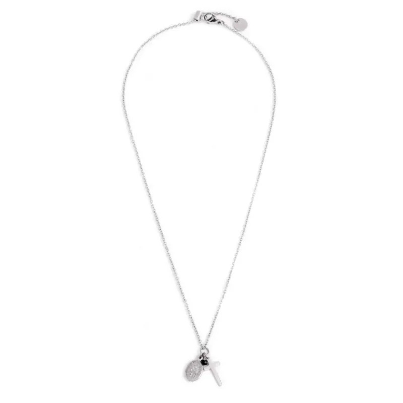 New Collana croce e madonna Collane