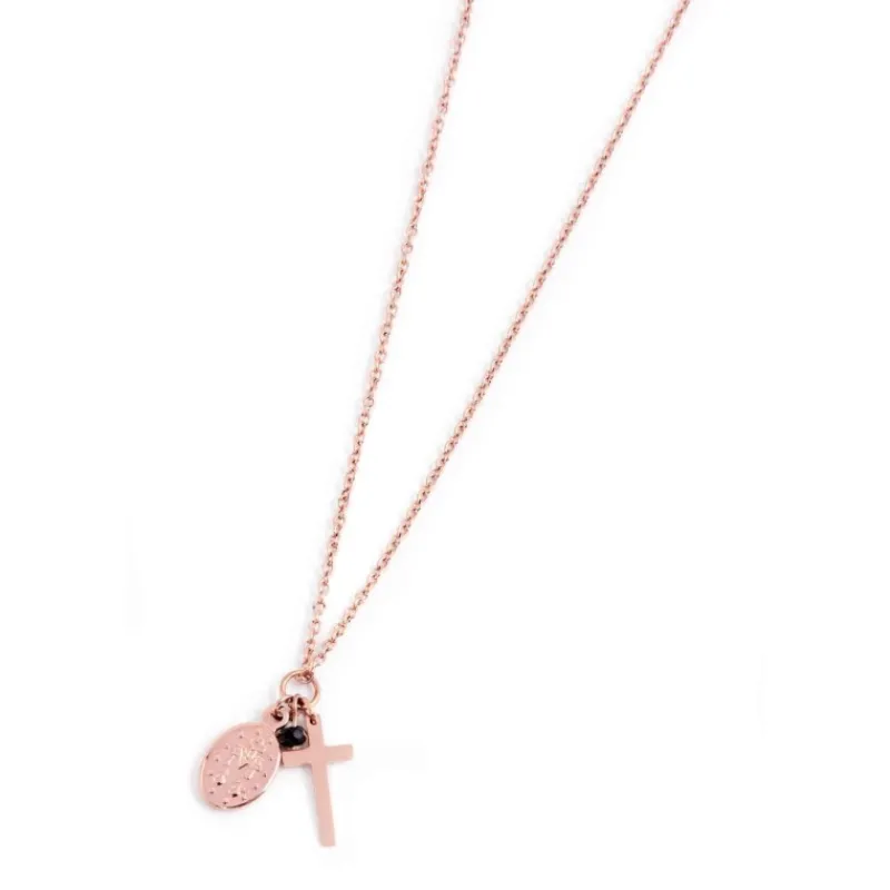 New Collana croce e madonna Collane
