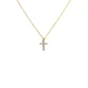 Fashion Collana croce pendente 1,4cm con zirconi Collane