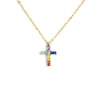 Online Collana croce pendente con cristalli baguette Collane