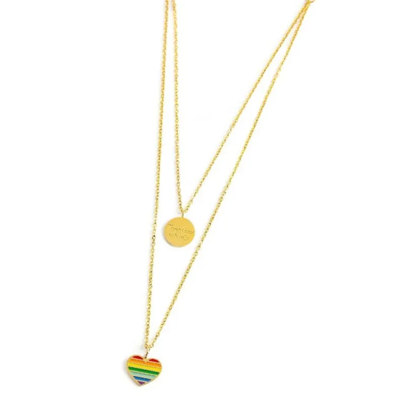 Clearance Collana cuore arcobaleno Collane