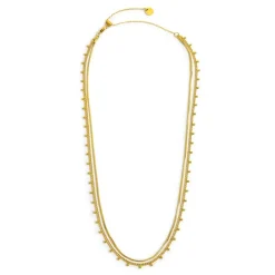 Discount Collana doppia catena snake e grumetta con sfere Collane