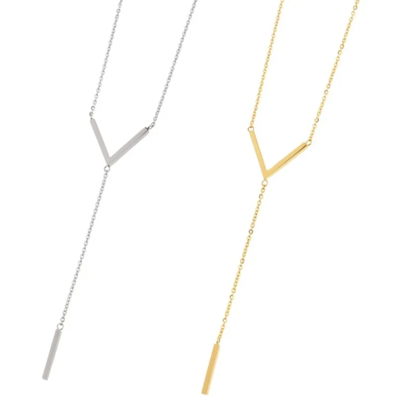 Online COLLANA IN ACCIAIO CON V E BARRETTA Collane