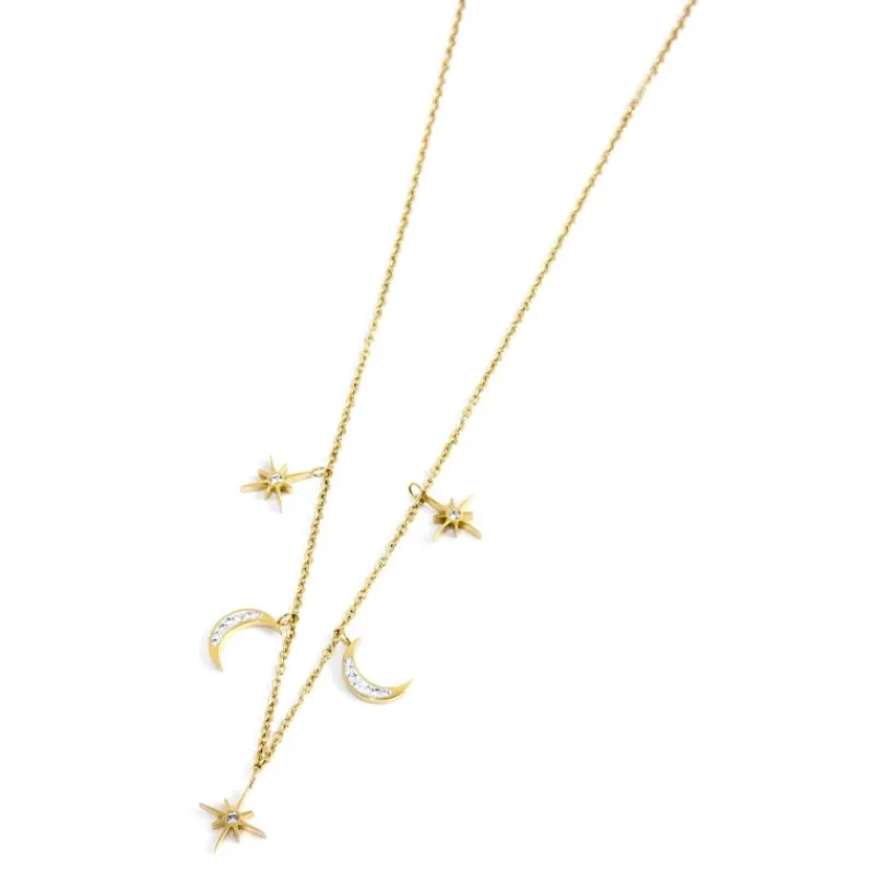 Hot Collana lune e rosa dei venti con pendente rosa dei venti Collane