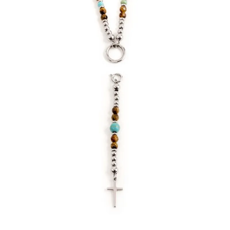 Discount Collana occhio di tigre e turchese Collane