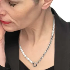 Fashion Collana perle con catena a sfere Collane