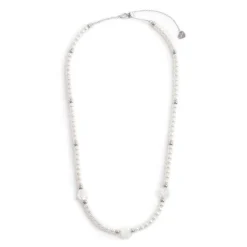 Fashion Collana perle con rosa in madreperla Collane