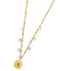 Best Collana piastrina cuore pendente con zirconi Collane