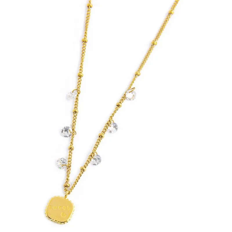 Best Collana piastrina cuore pendente con zirconi Collane