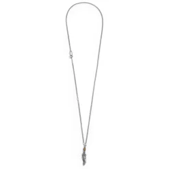 Discount Collana piuma pendente con occhio di tigre ovale Collane