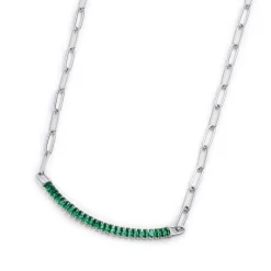 Discount Collana tennis centrale cristalli baguette Collane