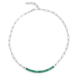 Discount Collana tennis centrale cristalli baguette Collane