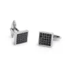 Online Gemelli quadrati con zirconi neri Accessori