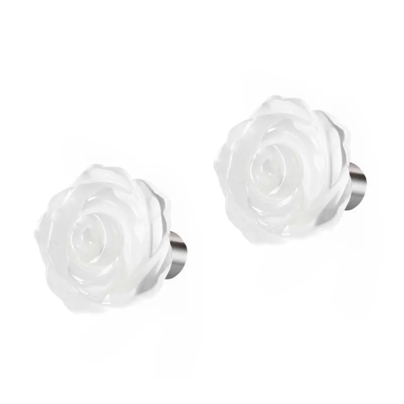 Online Orecchini a lobo con rosa in madreperla da 1,2cm Orecchini