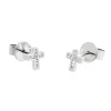 Clearance Orecchini a lobo croce con cristalli Orecchini