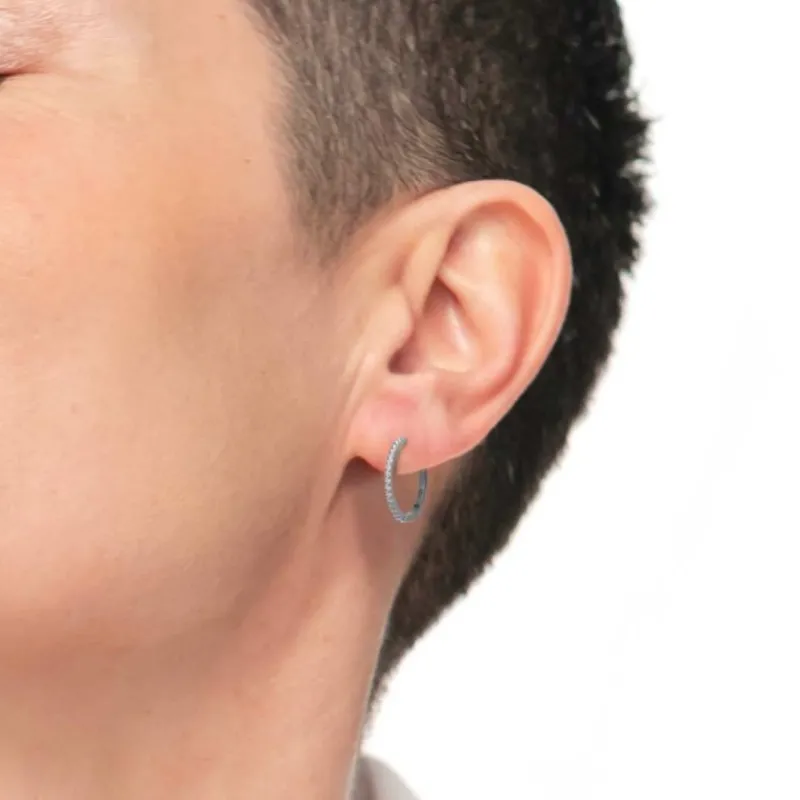 New Orecchino a cerchio 2,4cm con zirconi Orecchini