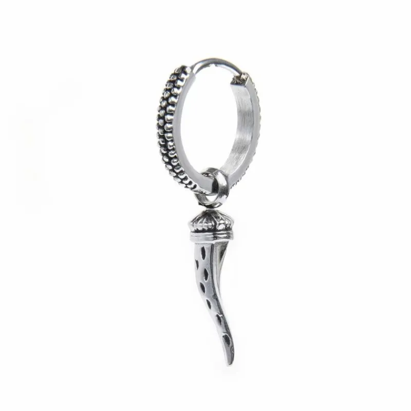 Clearance Orecchino a cerchio con corno pendente Orecchini