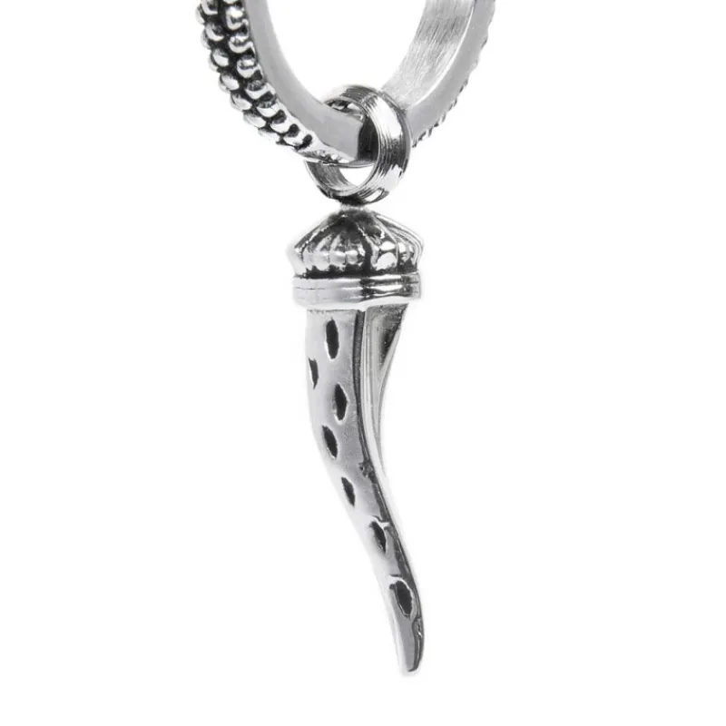 Clearance Orecchino a cerchio con corno pendente Orecchini