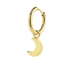 Hot Orecchino a cerchio con luna pendente Orecchini