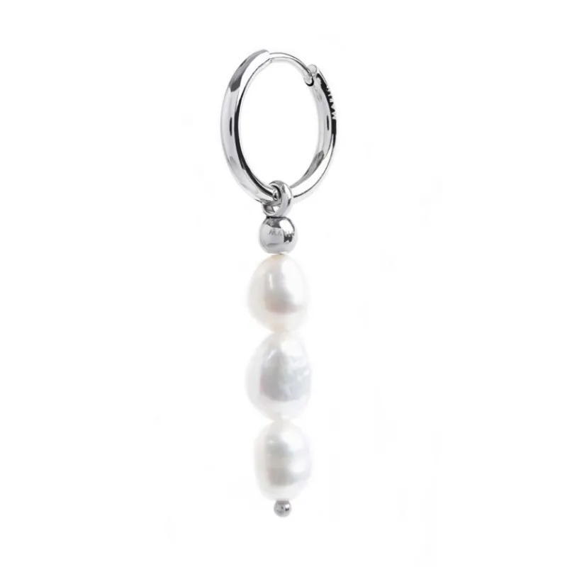Clearance Orecchino a cerchio con perle pendenti Orecchini
