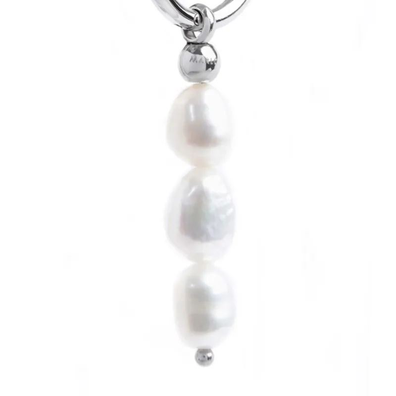 Clearance Orecchino a cerchio con perle pendenti Orecchini