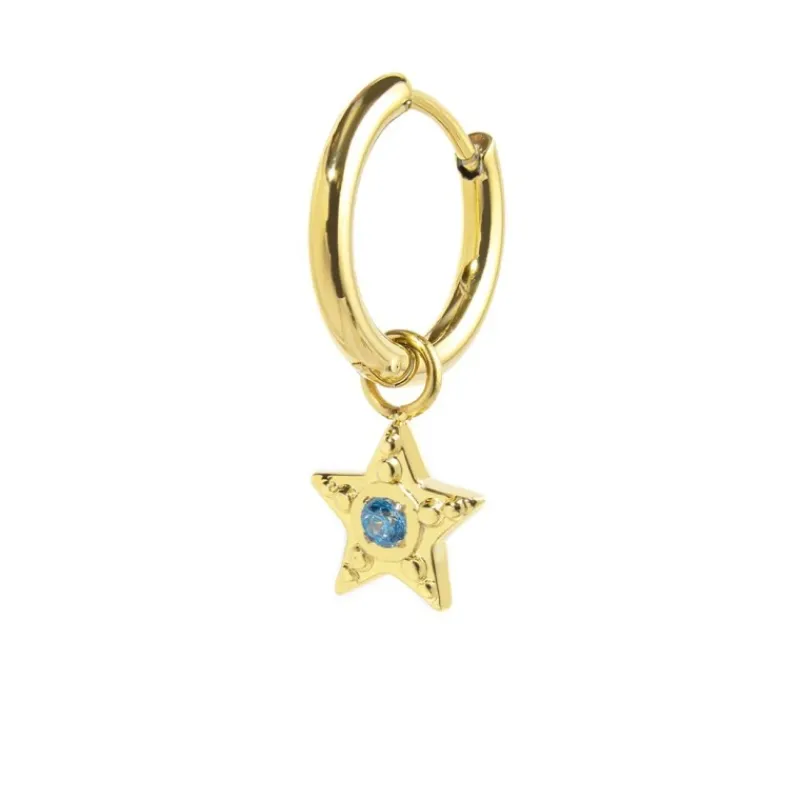 Fashion Orecchino a cerchio con stella pendente Orecchini