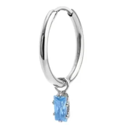 Fashion Orecchino a cerchio con zircone baguette Orecchini