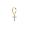 Hot Orecchino a cerchio con zirconi con croce pendente con zirconi Orecchini