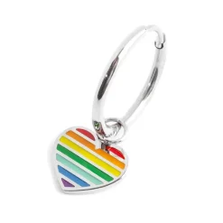 Outlet Orecchino a cerchio cuore arcobaleno Orecchini