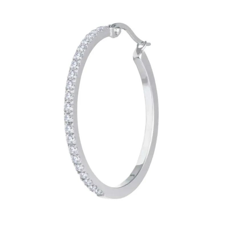 Fashion Orecchino a cerchio 32mm con zirconi Orecchini