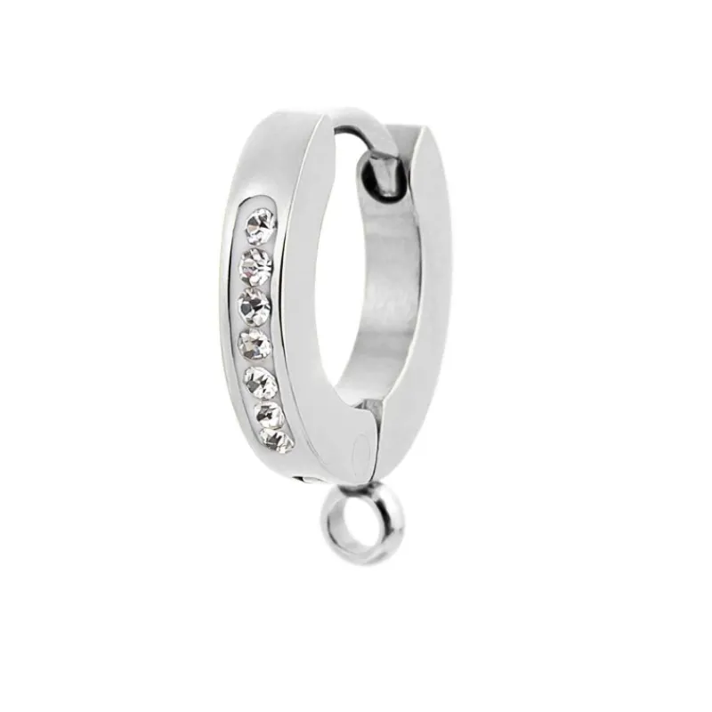 Fashion Orecchino a cerchio 11mm con anello per charm Orecchini