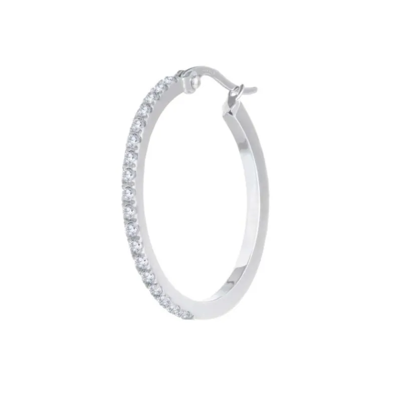 Hot Orecchino a cerchio 28,50mm con zirconi Orecchini