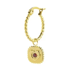 Best Orecchino a cerchio piastrina cuore pendente Orecchini