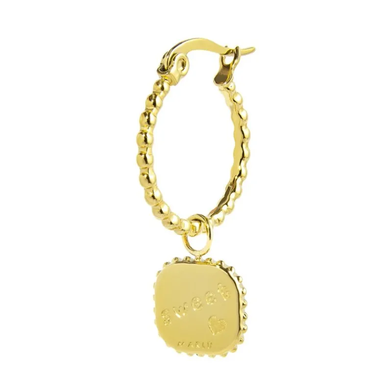 Best Orecchino a cerchio piastrina cuore pendente Orecchini