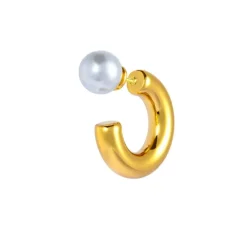 Discount Orecchino a lobo a cerchietto 1,9cm con chiusura perla Orecchini