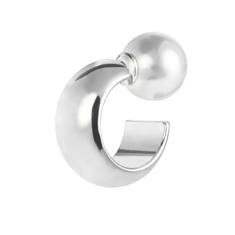 Hot Orecchino a lobo a cerchietto 1,8cm con chiusura perla Orecchini