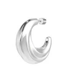 Outlet Orecchino a lobo a cerchietto aperto bombato 2,9cm con chiusura perla Orecchini