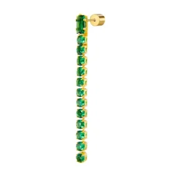 Sale Orecchino a lobo catena tennis con zirconi baguette Orecchini