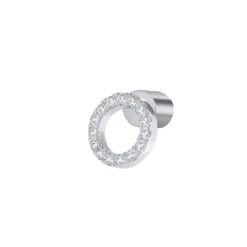 Fashion Orecchino a lobo cerchio 0,8cm con zirconi bianchi Orecchini