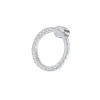 Online Orecchino a lobo cerchio 1,4cm con zirconi bianchi Orecchini