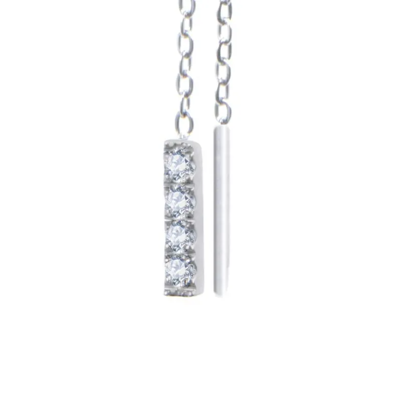 Online Orecchino pendente catena cutting cross e pendente con zirconi Orecchini