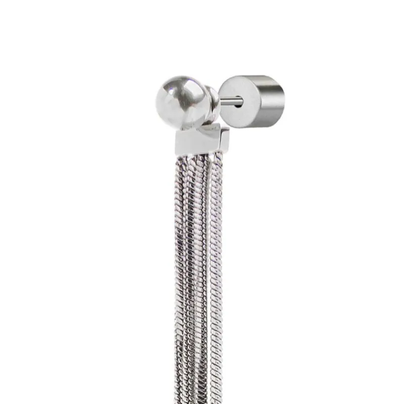 Outlet Orecchino pendente con catene snake quadrate Orecchini