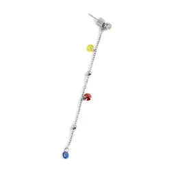 Fashion Orecchino pendente con zirconi e sfere 7,5cm Orecchini