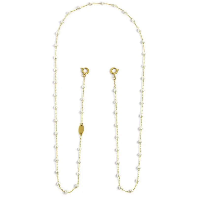 Sale Porta occhiali catena con perle Accessori