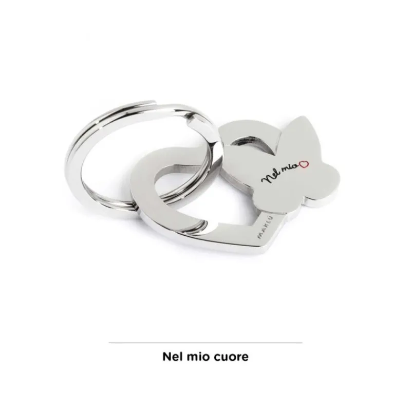New Portachiavi amica cuore con farfalla Accessori